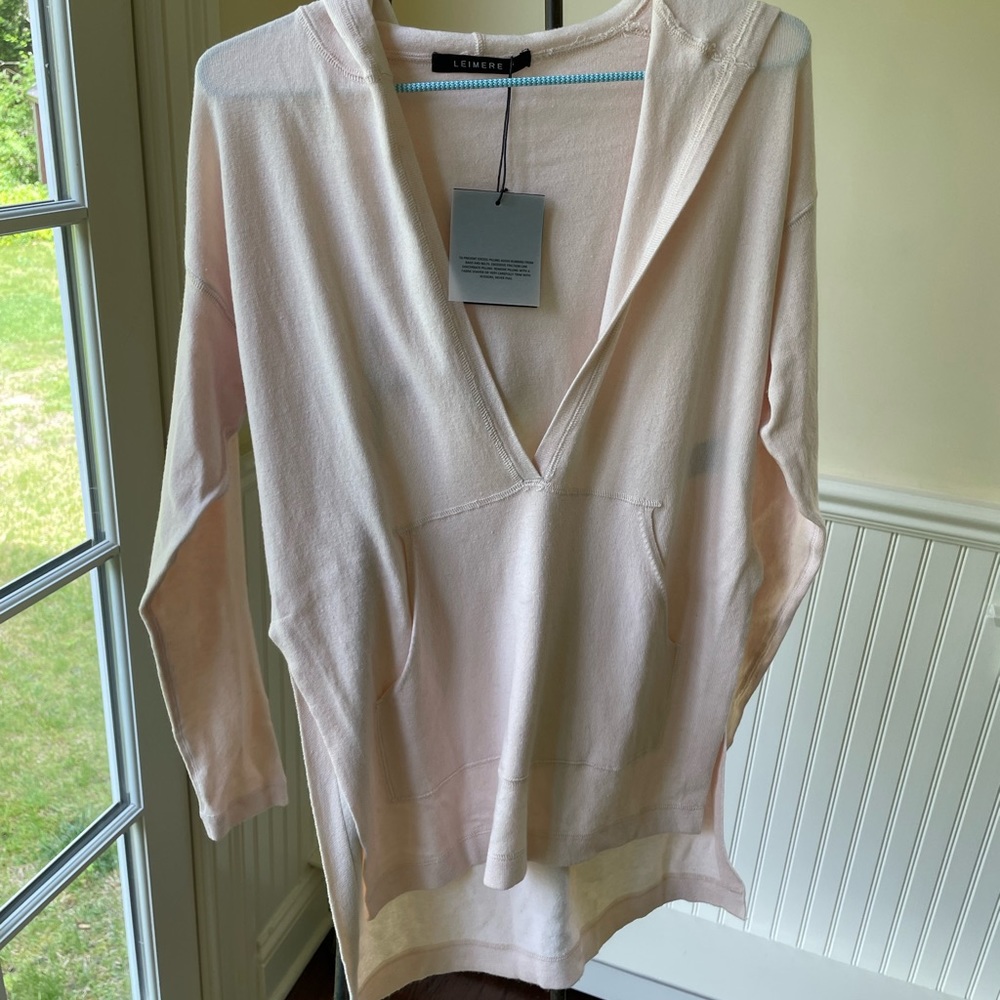 Leimere hooded sweater with front pocket, size S. New with tags.